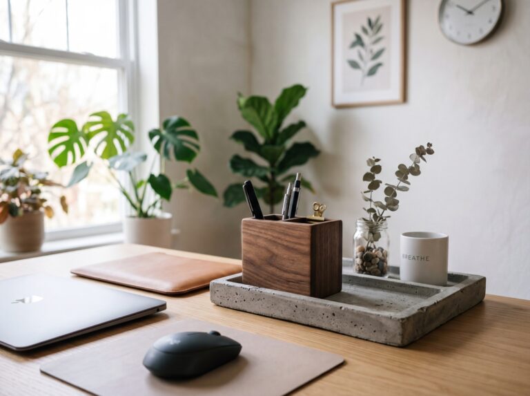 calm quiet desk organizer