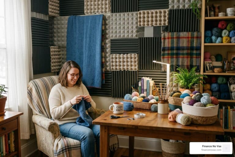 budget soundproofing knitting corner