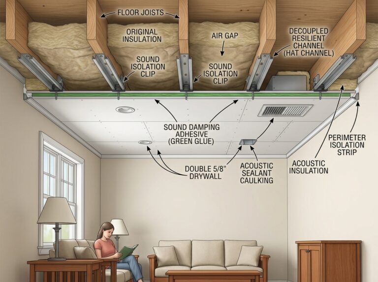 floating ceiling sound isolation